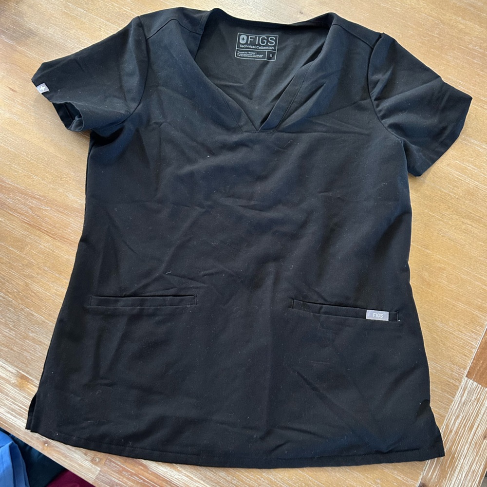 Figs black Scrub Top Small